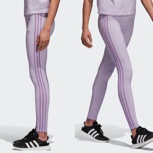 Adidas Lavendar Purple striped Leggings BNWT size S